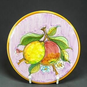 Piccadilly Costa d'Amalfi Italian Ceramic Wall Plate Lemon Apple Hand Painted